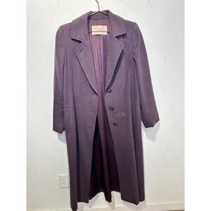 Vintage Pendleton Dark Purple 100% Virgin Wool Loose Fit Casual Trench Coat M